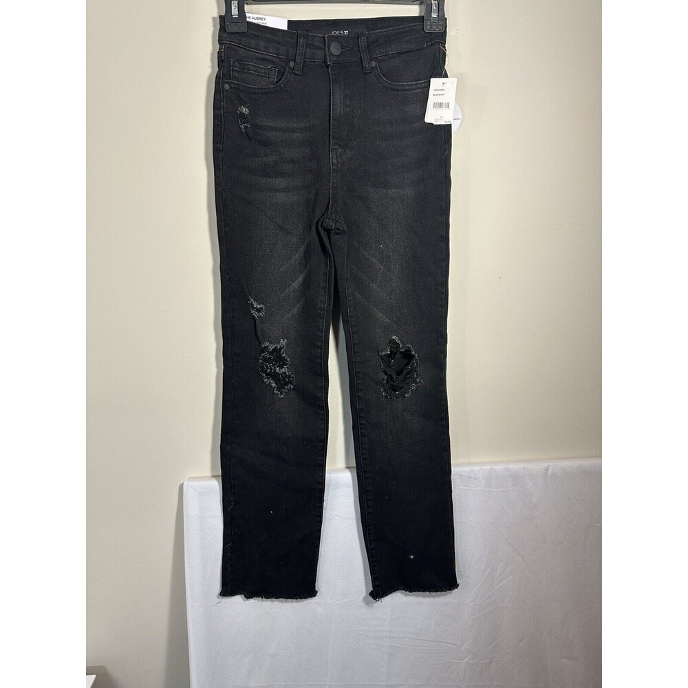 Joe's Kids' The Aubrey Relaxed Distressed High Waist Jeans Black Rip, Size 14
